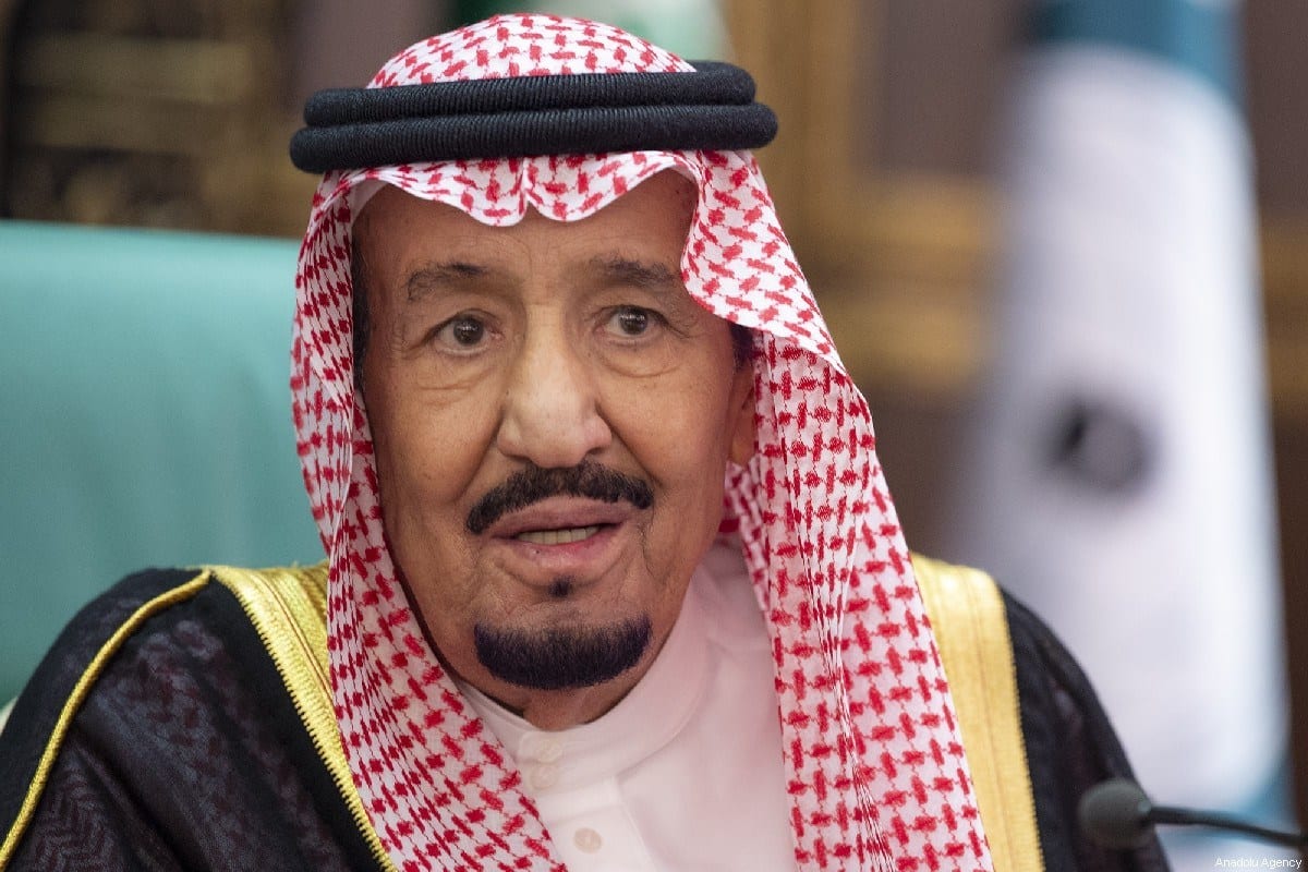  Rei da Arábia Saudita Salmanin Abdulaziz Al-Saud na Arábia Saudita. Em 1º de junho de 2019 [Bandar Algaloud/Agência Anadolu]