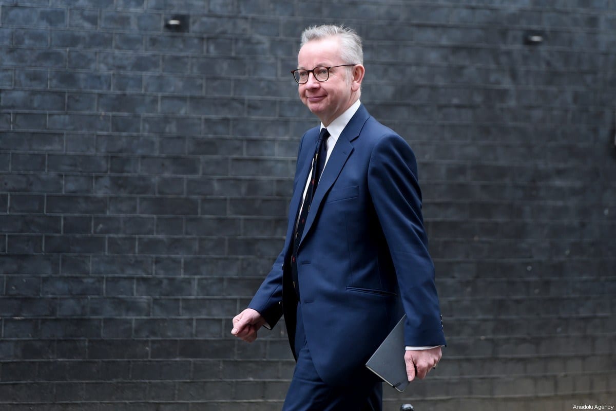 Chanceler do Ducado de Lancaster Michael Gove em Londres, Reino Unido, 13 de fevereiro de 2020 [Kate Green/Agência Anadolu]