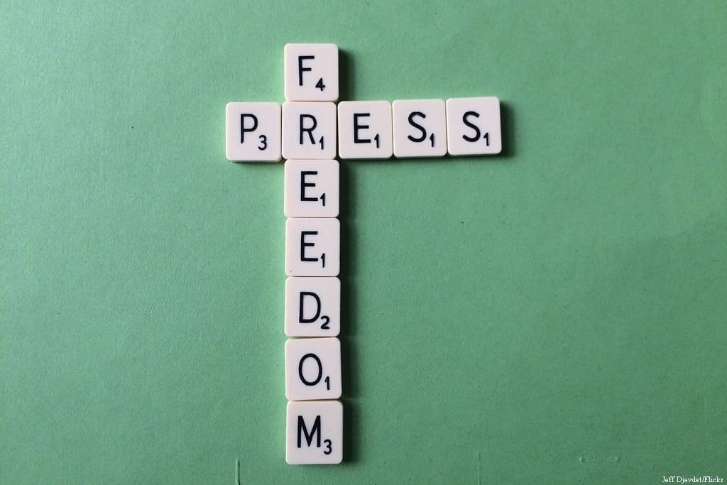 Palavras cruzadas representam a liberdade de imprensa, imagem de 15 de junho de 2015 [Jeff Djevdet/Flickr]