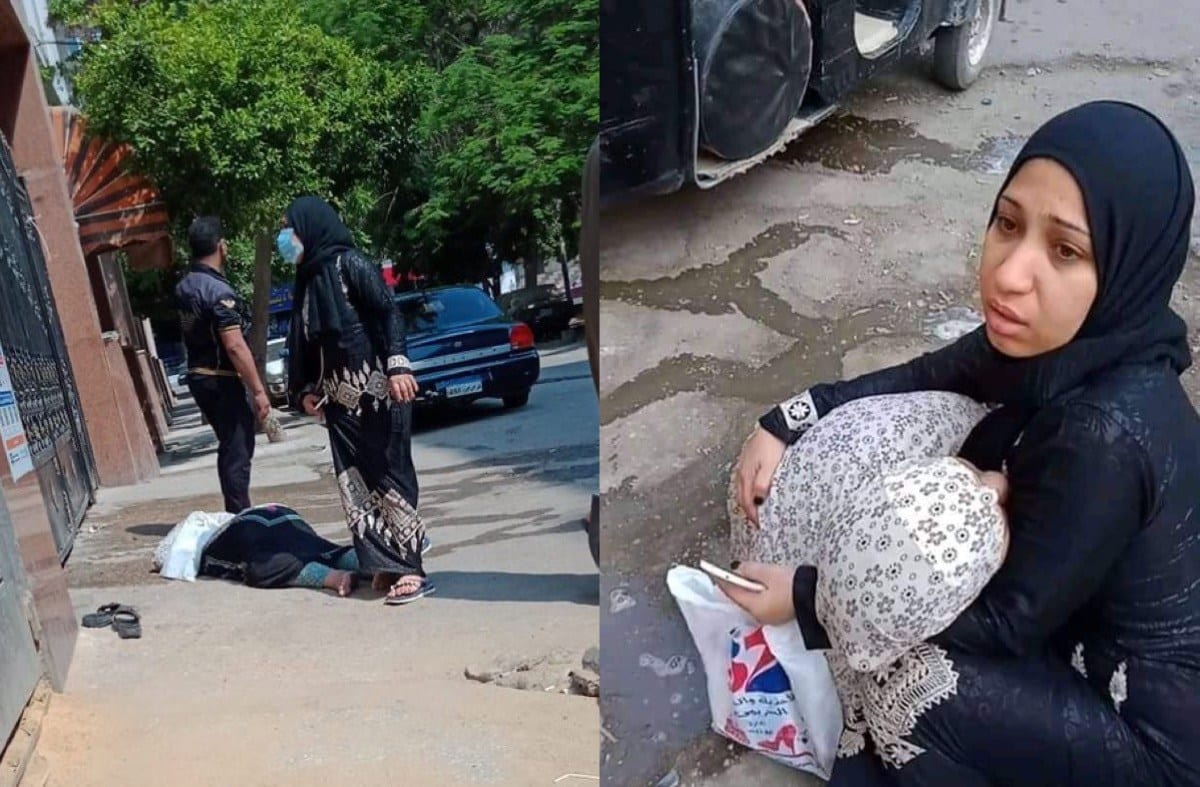 Mulher egípcia infectada com covid-19 deitada no chão depois que hospitais se recusaram a tratá-la [Twitter] 