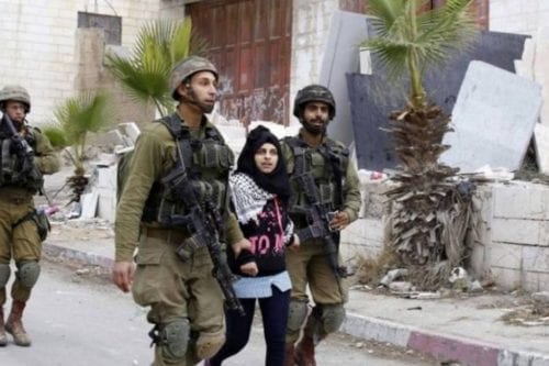 Violência cotidiana: Forças israelenses prendem uma mulher palestina em um posto de controle na cidade de Hebron, por ter postado comentários no facebook. [Shehab News]