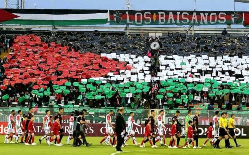 Torcedores do clube palestino na capital chilena, Santiago (mídias sociais)