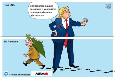 Violação da ética ao negligenciar ou mesmo facilitar o roubo de propriedades alheias. Este é o apoio dos Estados Unidos ao plano de anexação israelense de territórios ocupados palestinos. #Palestina #OcupaçãoIsraelense #StopAnnexation