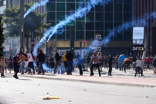 Protesto atifascista em São Paulo, em 31 de maio de 2020. ([Pam Santos @soupamsantos/ Ciranda.net]