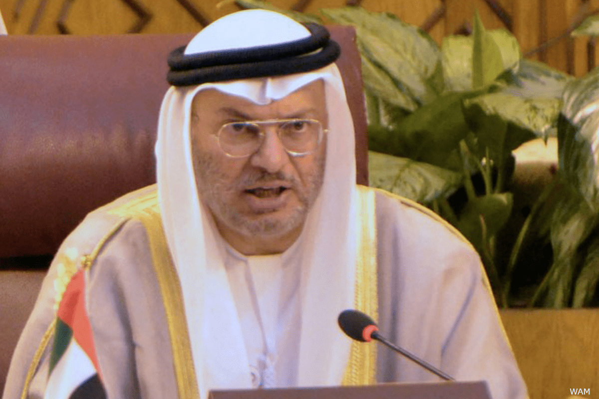 Ministro de Estado dos Negócios Estrangeiros dos Emirados Árabes Unidos, Anwar Gargash, 19 de junho de 2018 [WAM]