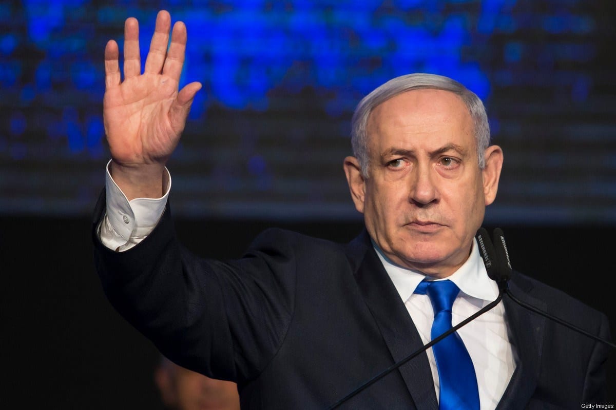 Primeiro-ministro israelense Benjamin Netanyahu em Tel Aviv, em 17 de novembro de 2019 [Amir Levy / Getty Images]