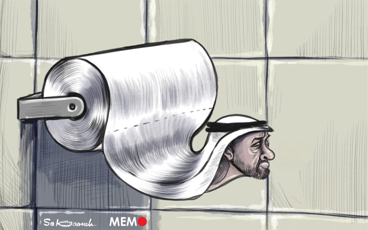 Com o acordo, os Emirados Árabes Unidos abandonam a luta palestina - Cartoon [Sabaaneh / Monitor do Oriente Mèdio]