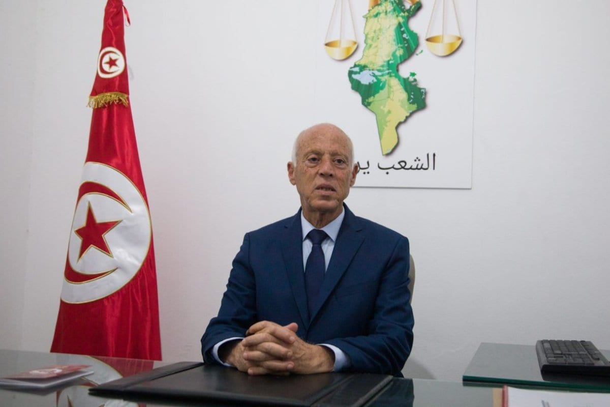 Presidente da Tunísia, Kais Saied, em Túnis em 15 de setembro de 2019 [Agência Nacer Talel / Anadolu]
