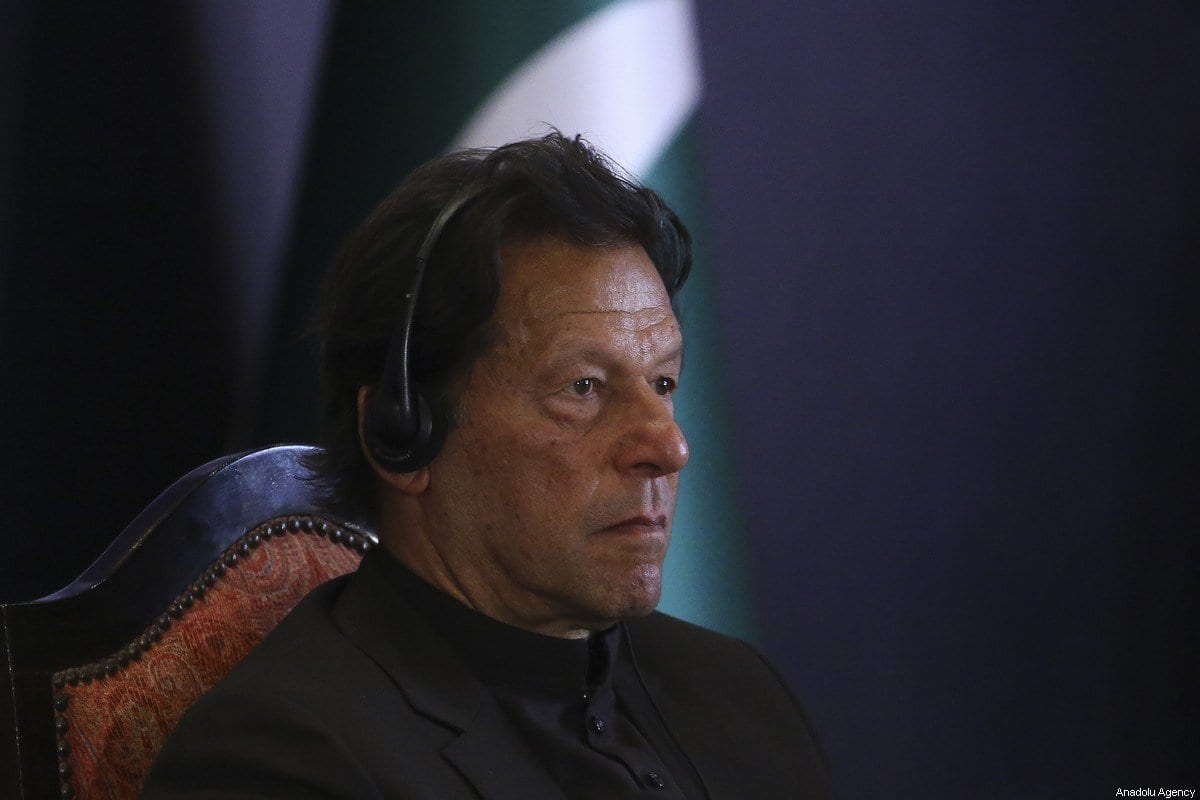 Primeiro-ministro de Imran Khan em Islamabad, Paquistão em 14 de fevereiro de 2020 [Erçin Top/ Agência Anadolu]
