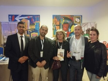 Enquanto conversava com uma delegação estrangeira sobre as condições dos prisioneiros na décima primeira Conferência dos Pioneiros de Jerusalém em Istambul, 2019