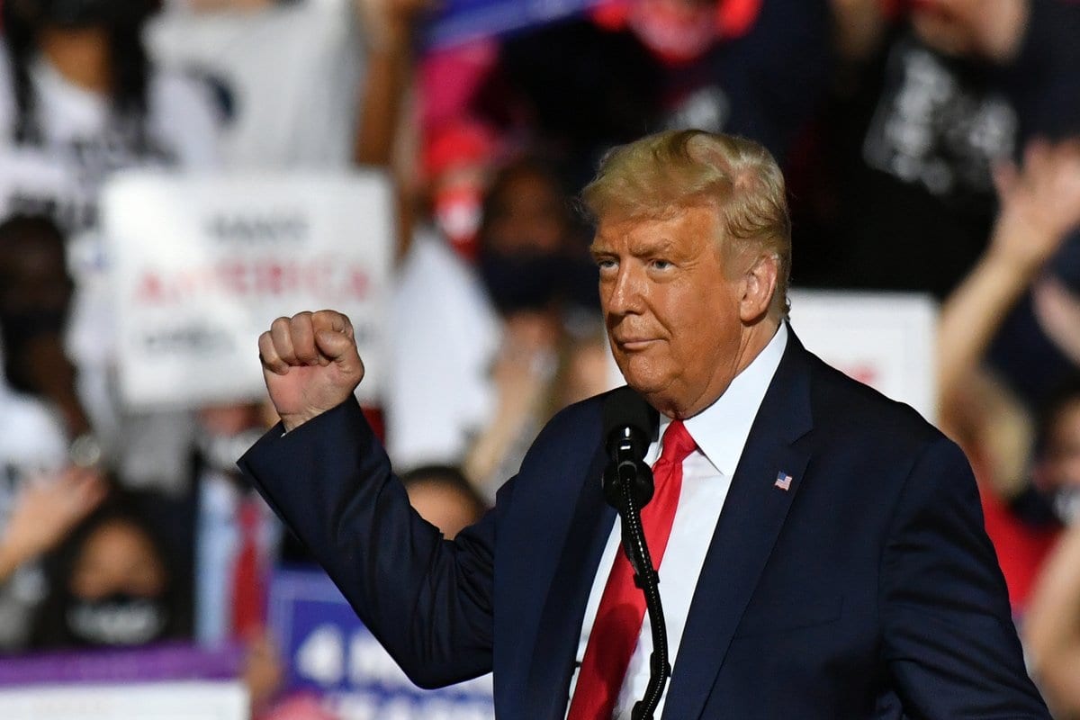Presidente dos EUA, Donald Trump na Carolina do Norte, EUA em 21 de outubro de 2020 [Peter Zay / Agência Anadolu] 