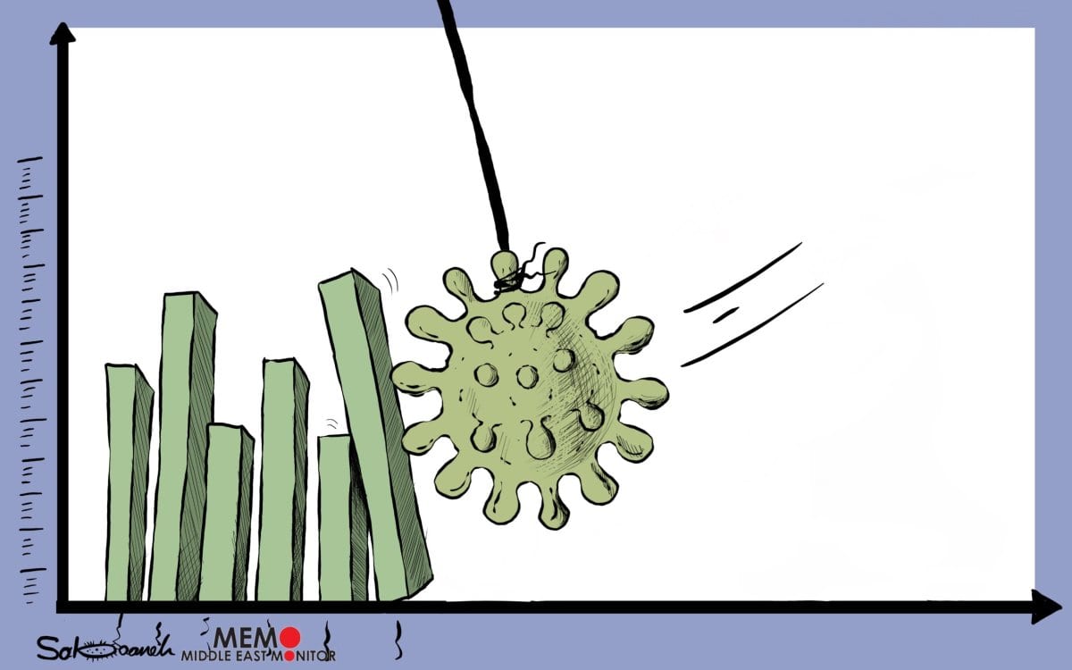 O coronavírus afeta a economia global [Sabaaneh/Monitor do Oriente Médio]