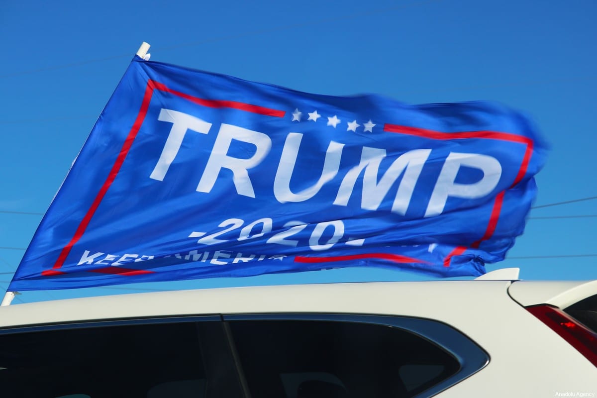 Apoiadores do presidente dos EUA, Donald Trump, se reuniram para um comício em 31 de outubro de 2020 em Ohio, EUA [Marc Wilson / Agência Anadolu]
