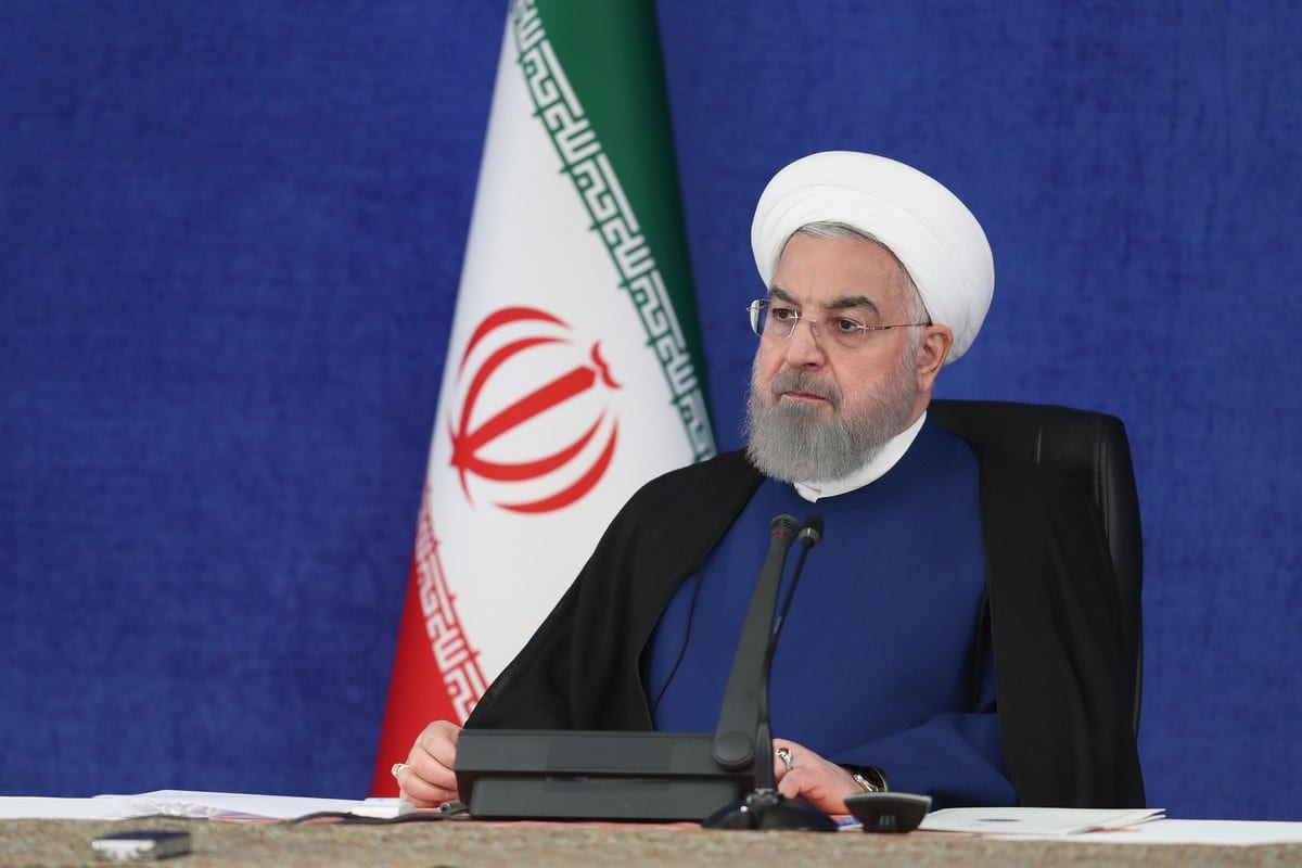 Presidente do Irã Hassan Rouhani discursa em reunião do Conselho Nacional de Combate ao Coronavírus, em Teerã, 7 de novembro de 2020 [Presidência do Irã/Agência Anadolu]