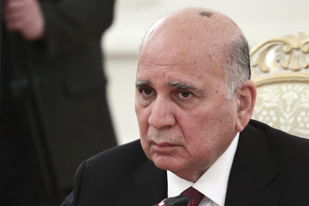 Ministro das Relações Exteriores do Iraque, Fuad Mohammed Hussein durante uma reunião com o
Ministro das Relações Exteriores da Rússia, Sergey Lavrov em Moscou, Rússia em 25 de novembro

de 2020. [Ministério das Relações Exteriores da Rússia/Agência Anadolu]