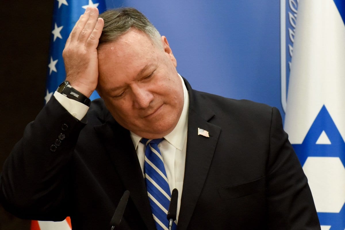 Secretário de Estado dos Estados Unidos Mike Pompeo em 24 agosto de 2020 [Debbie Hill/AFP/Getty Images]