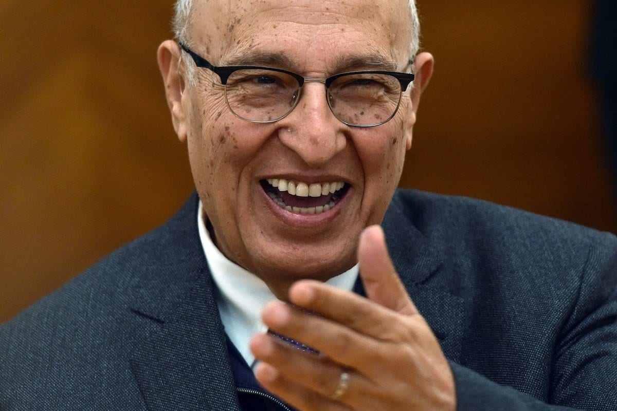 Nabil Shaath, conselheiro da presidência palestina, durante encontro com o chanceler russo, em Moscou, 19 de dezembro de 2017 [Vasily Maximov/AFP/Getty Images]