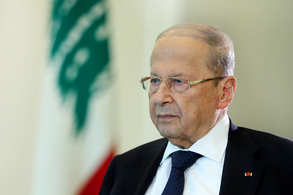 Presidente do Líbano Michel Aoun em Beirute, 16 de agosto de 2020 [Presidência do Líbano/Agência Anadolu]

