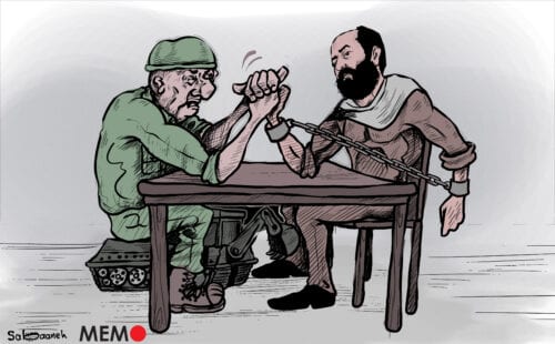 Libertem Maher Al-Akhras, prisioneiro palestino em greve de fome! MEMO #Cartoon por Sabaaneh