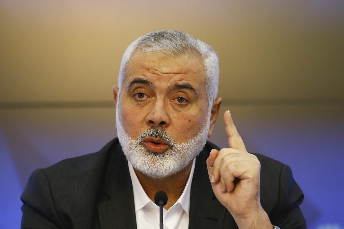 Ismail Haniyeh, chefe político do Hamas, em Moscou, Rússia, 4 de março de 2020 [Sefa Karacan/Agência Anadolu]
