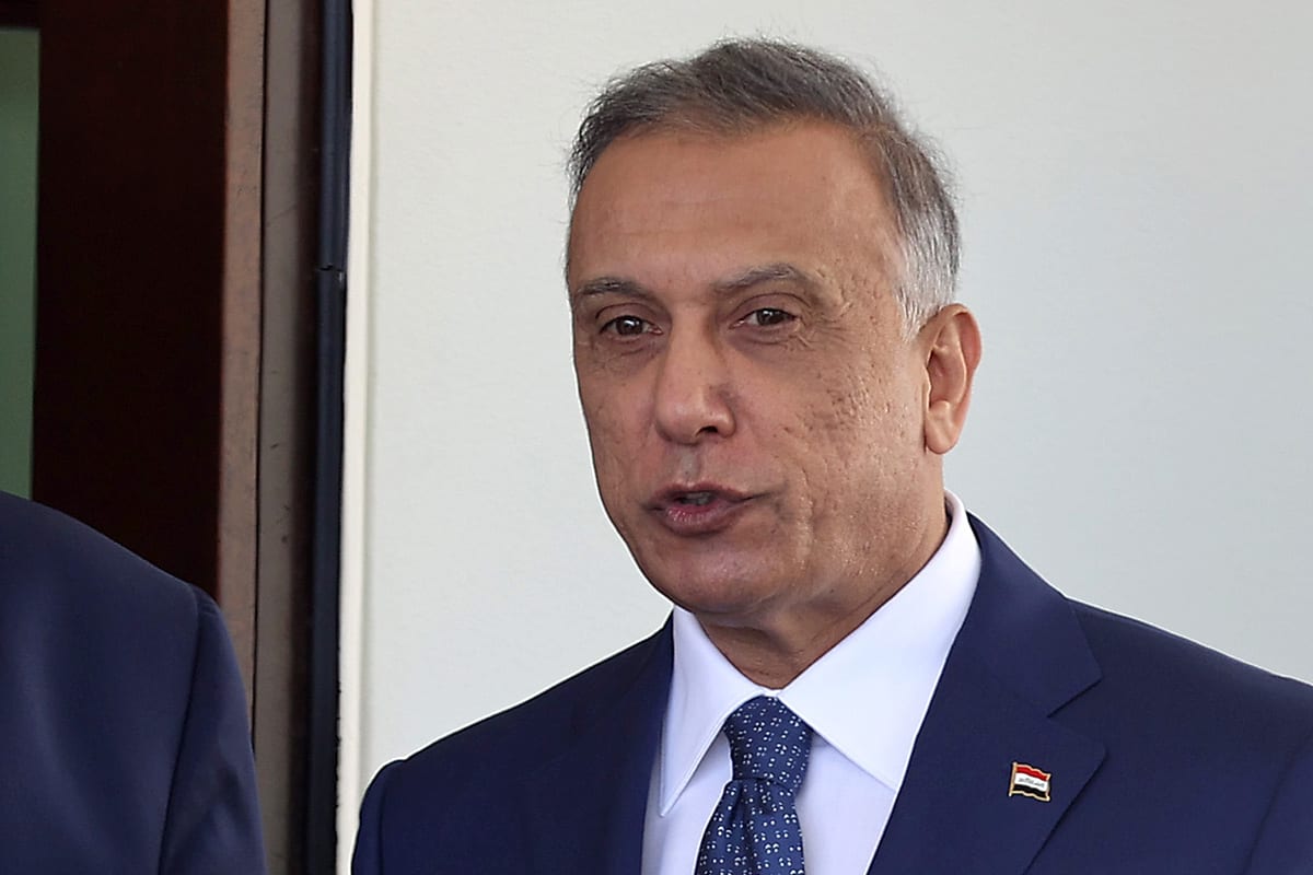 Primeiro-Ministro do Iraque Mustafa al-Khadimi na Casa Branca, em 20 de agosto de 2020 [Chip Somodevilla/Getty Images]
