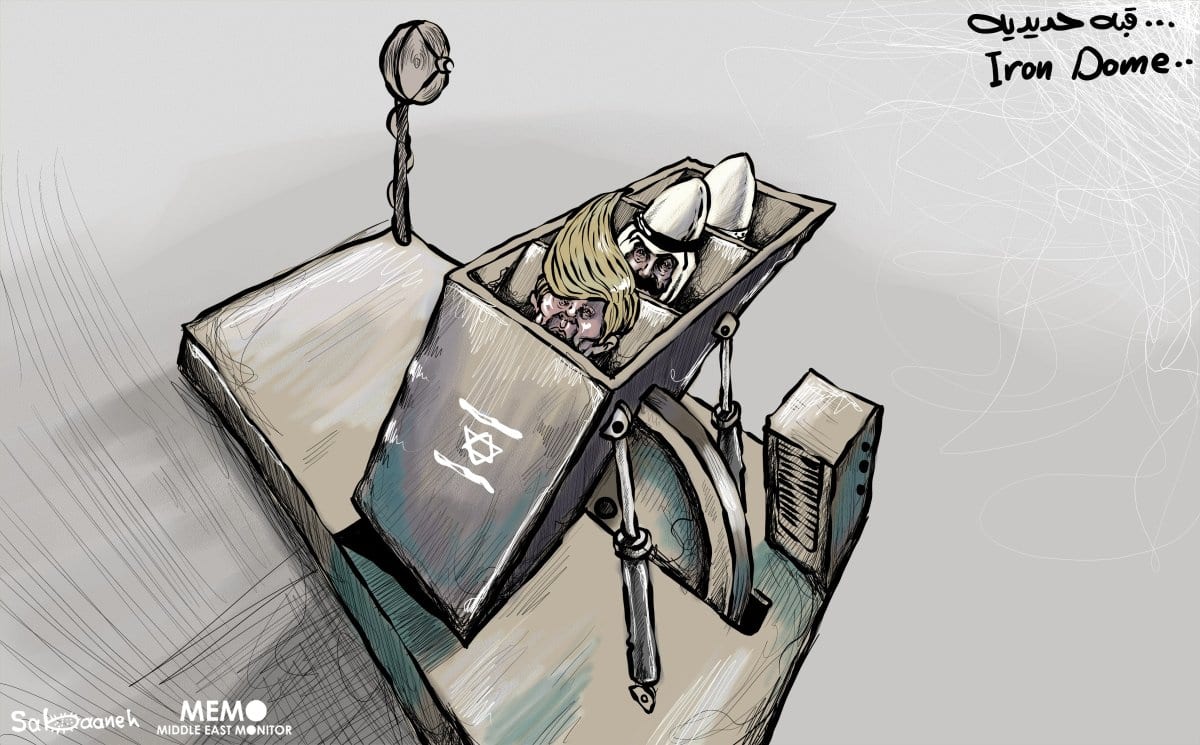 O Domo de Ferro, sistema militar israelense que intercepta mísseis - Cartum [Sabaaneh/MiddleEastMonitor]
