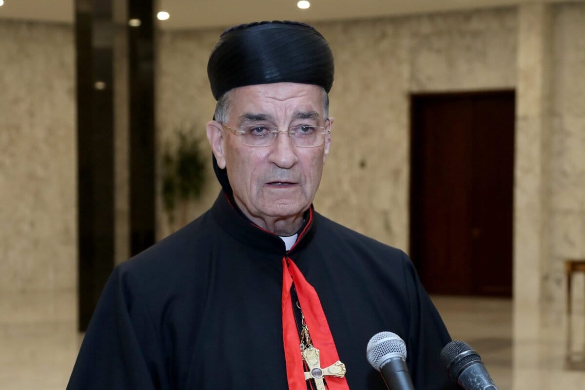 Bechara Boutros al-Rai, patriarca cristão maronita do Líbano, em Beirute, 29 de agosto de 2018 [Presidência do Líbano/Agência Anadolu]
