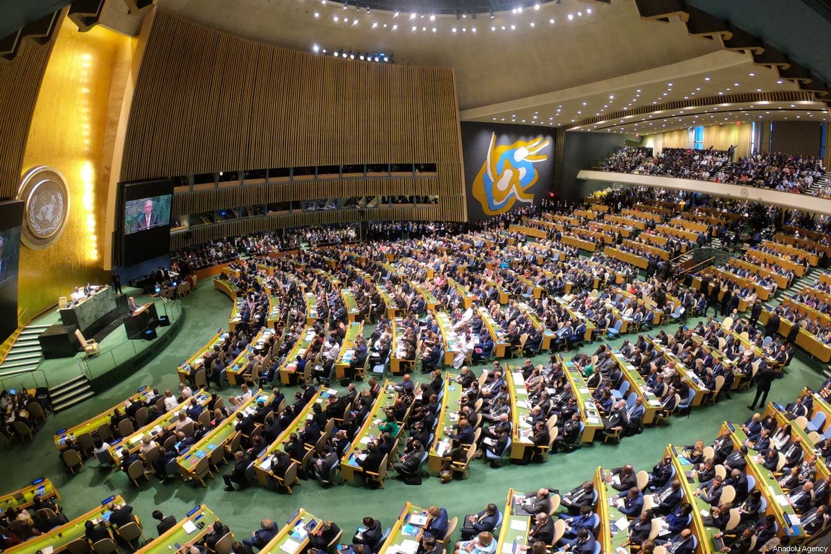 74ª sessão da Assembleia Geral da ONU, em Nova Iorque, Estados Unidos, 24 de setembro de 2019 [Erçin Top / Agência Anadolu]