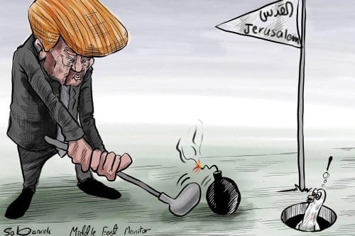 Trump transfere embaixada americana a Jerusalém [Sabaaneh/Monitor do Oriente Médio]