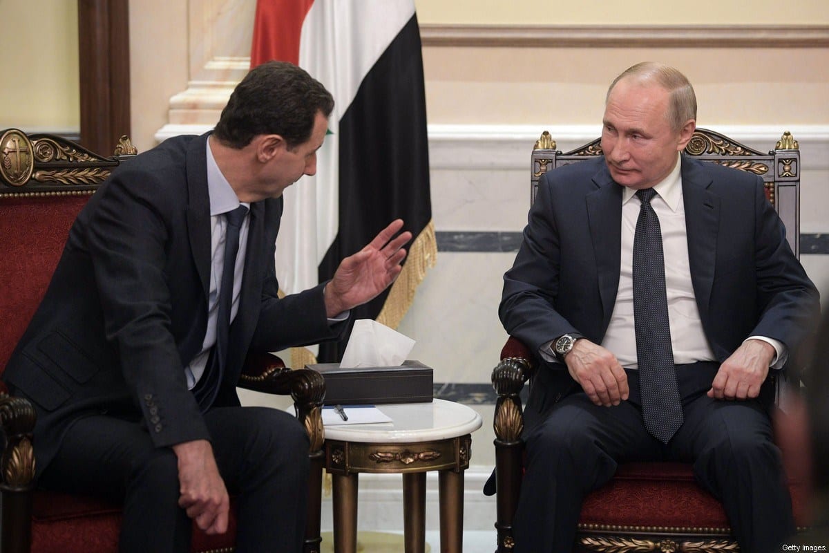 Presidente da Rússia Vladimir Putin e Presidente da Síria Bashar al-Assad em Damasco, 7 de janeiro de 2020 [Alexey Druzhinin/Sputnik/AFP/Getty Images]