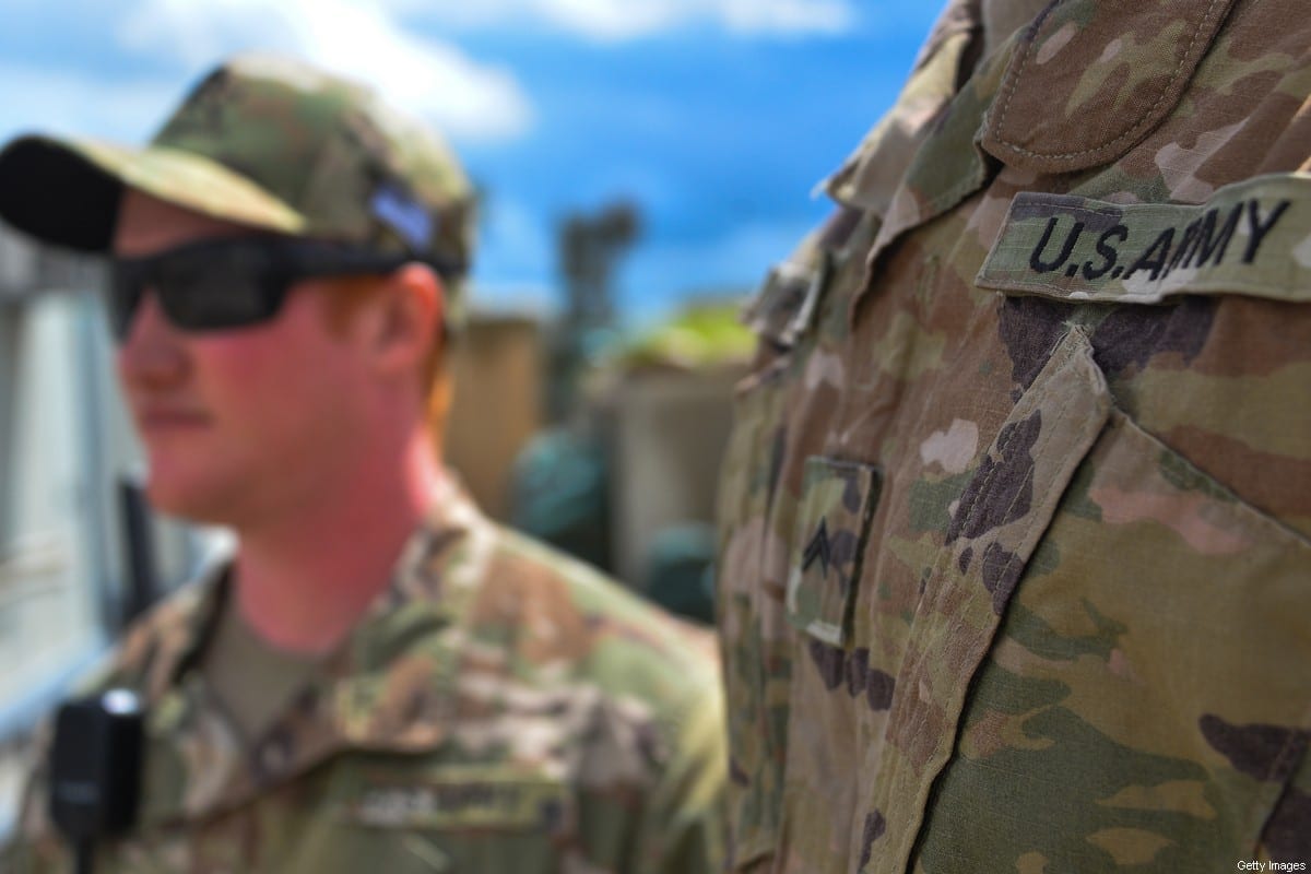 Tropas dos EUA em uma base do exército iraquiano, em 30 de março de 2020. [Zaid Al-Obeidi/AFP/Getty Images]
