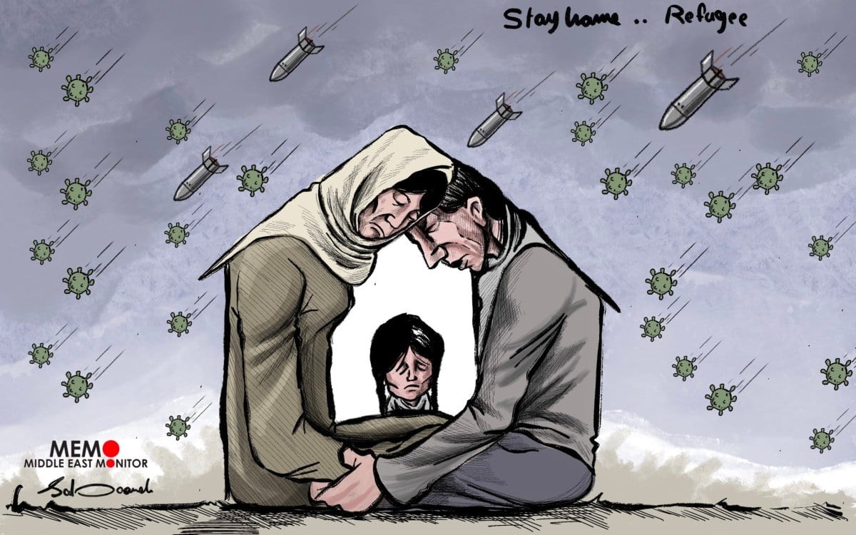 ‘Fique em casa’ é o principal conselho para enfrentar o coronavírus; mas o que fazer se for expulso de sua casa? [Sabaaneh/Monitor do Oriente Médio]