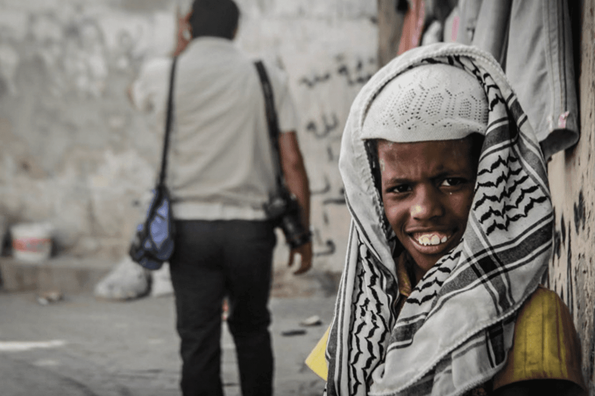 Sudanês em Gaza. [Twitter/gulfnews]