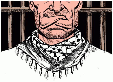 Palestinos em greve de fome em prisões israelenses. [Carlos Latuff]