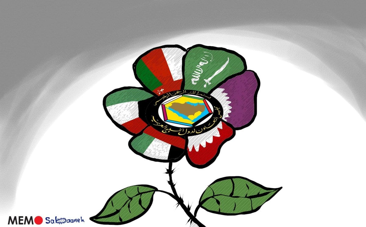 O fim da disputa do Golfo - Charge[Sabaaneh/ Monitor do Oriente Mèdio]