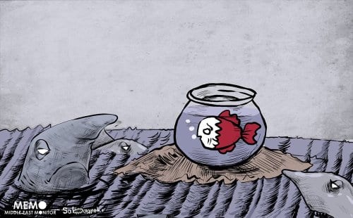 A divisão árabe com o Catar se intensifica - Cartoon [Sabaaneh / Monitor do Oriente Médio]