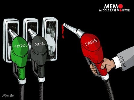 Regime de Assad é acusado de cooperar com o grupo terrorista Daesh sobre petróleo, gás natural e recursos energético [Sarwar Ahmed/Monitor do Oriente Médio]