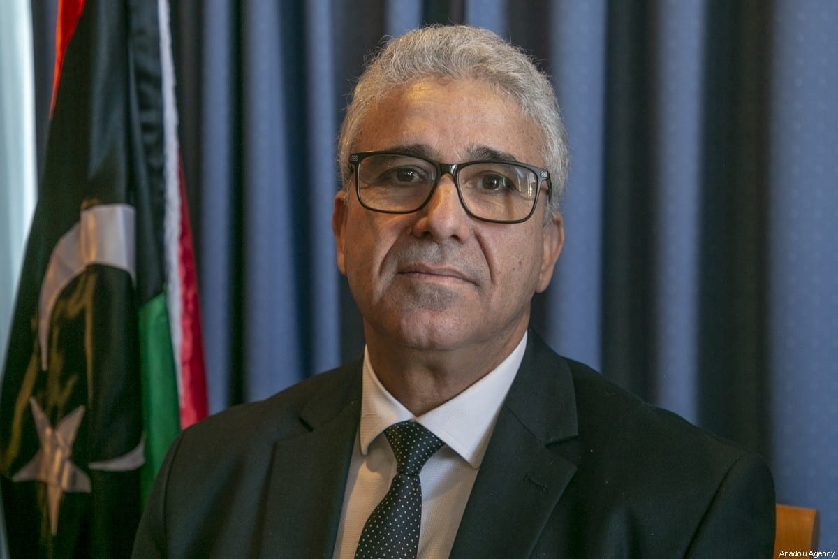 O ministro do Interior do Governo da Líbia de Acordo Nacional (GNA), Fathi Bashagha, fala durante uma conferência de imprensa em Tunis, Tunísia, em 26 de dezembro de 2019. [Yassıne Gaıdı - Agência Anadolu]
