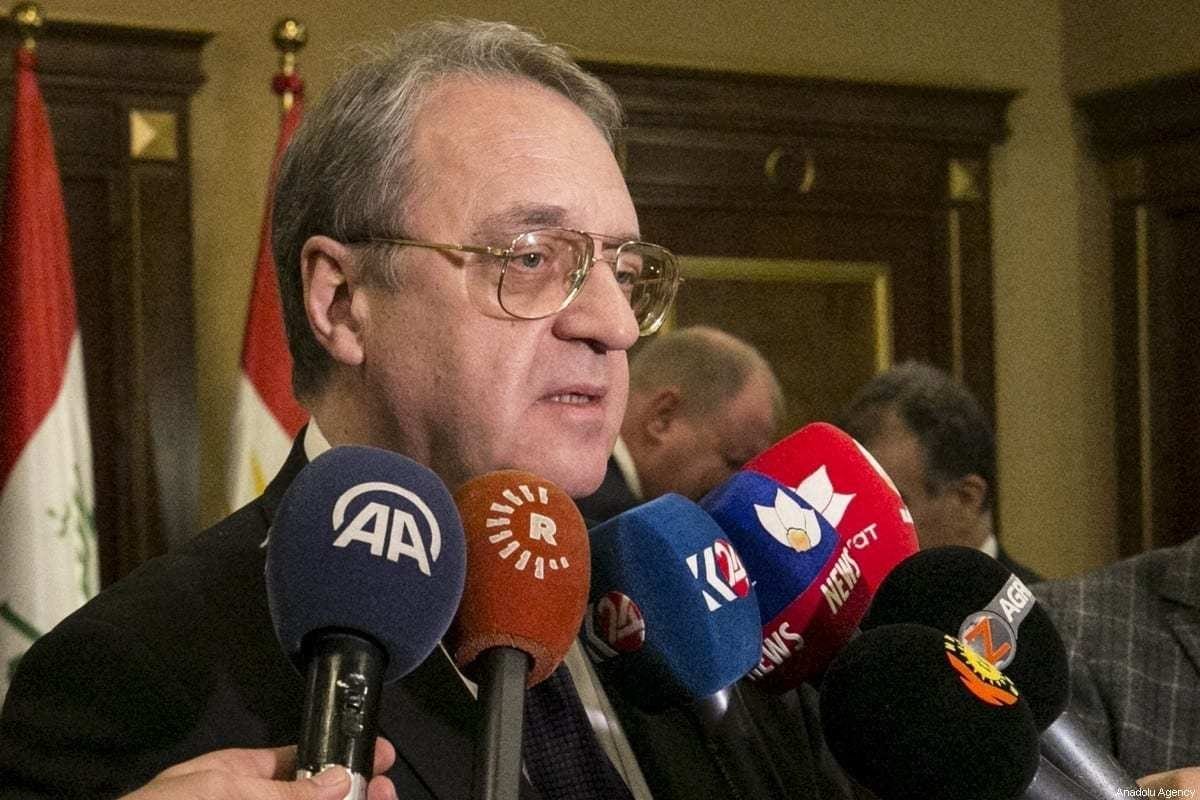 O enviado especial do presidente russo, Vladimir Putin, para o Oriente Médio, Mikhail Bogdanov, em Erbil, Iraque, em 30 de janeiro de 2019. [Ahsan Mohammed Ahmed Ahmed/Agência Anadolu]
