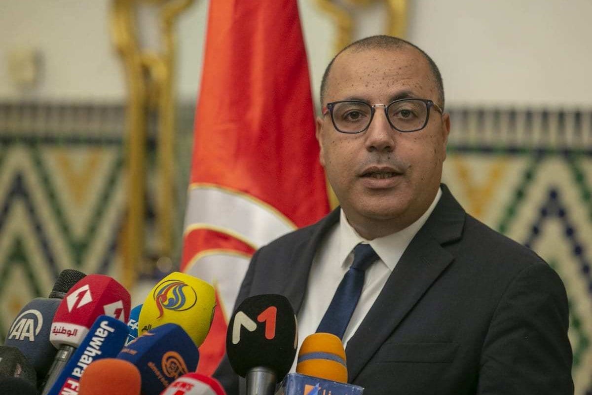 Primeiro-Ministro da Tunísia Hisham El-Mechichi em Túnis, 10 de agosto de 2020 [Yassine Gaidi/Agência Anadolu]