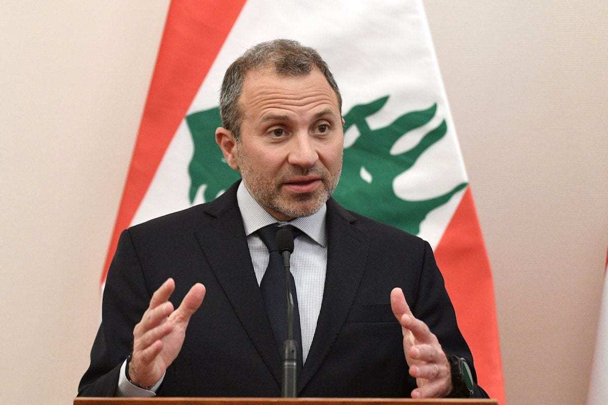 Ex-Ministro das Relações Exteriores do Líbano Gebran Bassil em 26 de novembro de 2019 Attila Kisbenedek/ AFP via Getty Images]