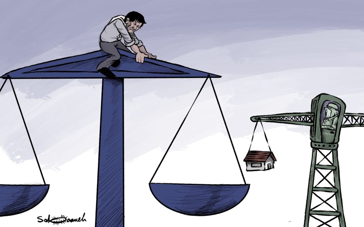 Decisão do TPI traz esperança para a Palestina e preocupação para Israel - charge [Sabaaneh / Monitor do Oriente Médio]
