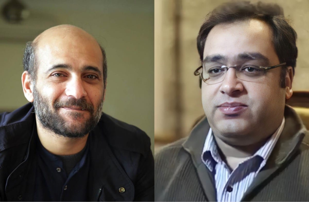 Ramy Shaath (esq.) [AmnestyAR / Twitter] e Zyad El-Elaimy (dir.). [haythamabokhal1/Twitter]