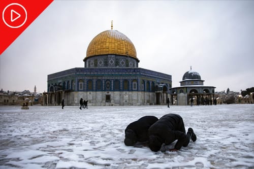 Jerusalém coberta de neve