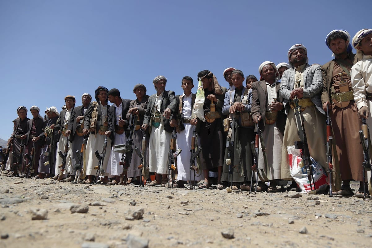 Apoiadores de Houthis em Sanna em 21 de setembro de 2019 [Agência Mohammed Hamoud / Anadolu]
