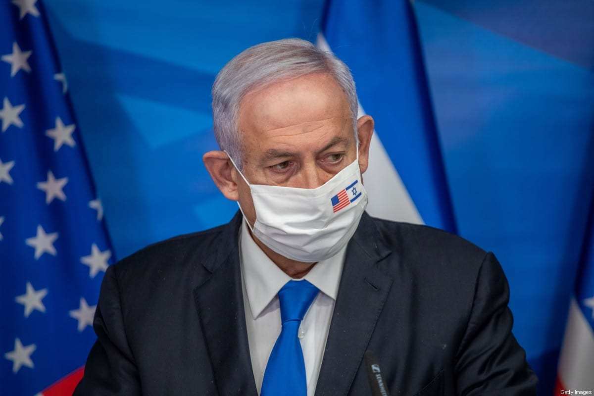 O primeiro-ministro israelense, Benjamin Netanyahu, em Jerusalém, em 7 de janeiro de 2021. [Emil Salman/POOL/AFP/Getty Images]