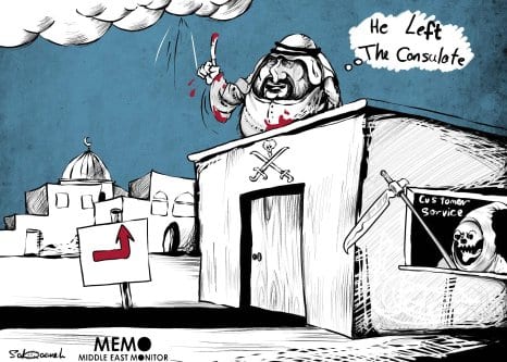 Onde está Jamal Khashoggi?… - Charge [Sabaaneh/ Monitor do Oriente Médio]