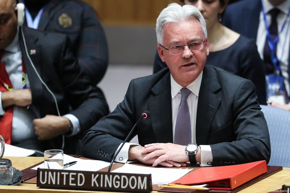 O ex-ministro de Estado britânico para a Europa e as Américas, Sir Alan Duncan, faz discurso durante a reunião do Conselho de Segurança sobre a situação na Venezuela, na sede das Nações Unidas em Nova York, Estados Unidos, em 26 de janeiro de 2019 [Atılgan Özdil /Agência Anadolu]