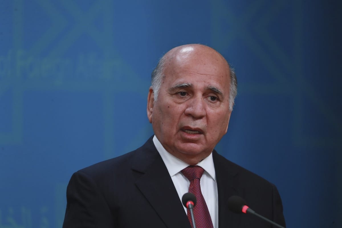 O ministro das Relações Exteriores do Iraque, Fuad Hussein, em Bagdá, Iraque, em 1 de fevereiro de 2021 [Murtadha Al-Sudani/Agência Anadolu]
