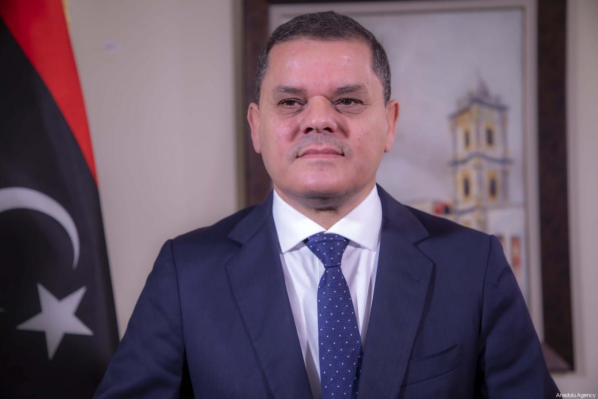 Primeiro-Ministro da Líbia Abdul Hamid Dbeibah durante entrevista exclusiva na capital Trípoli, em 6 de fevereiro de 2021 [Mücahit Aydemir/Agência Anadolu]